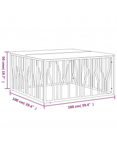 Tavolino Salotto Oro in Acciaio e Legno Massello di Recupero