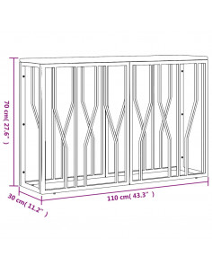 Tavolino Salotto Oro in Acciaio e Legno Massello di Recupero