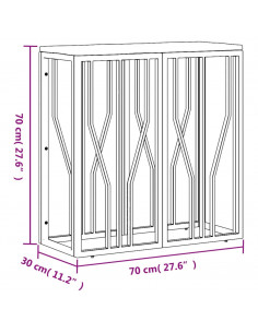 Tavolino Salotto Oro in Acciaio e Legno Massello di Recupero