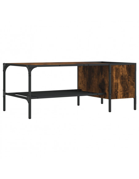 Tavolino Salotto Ripiano Rovere Fumo 100x51x40cm Multistrato