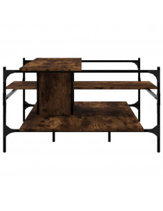 Tavolino Salotto Rovere Fumo 100x100x48,5cm Legno Multistrato