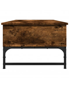 Tavolino Salotto Rovere Fumo 100x50x35 cm Multistrato e Metallo