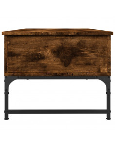 Tavolino Salotto Rovere Fumo 100x50x40cm Multistrato e Metallo