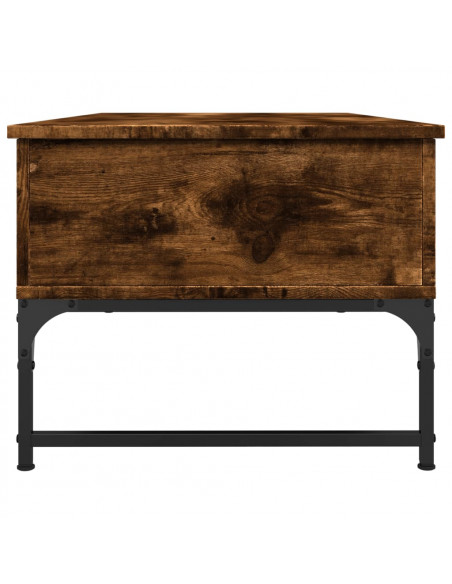 Tavolino Salotto Rovere Fumo 100x50x40cm Multistrato e Metallo