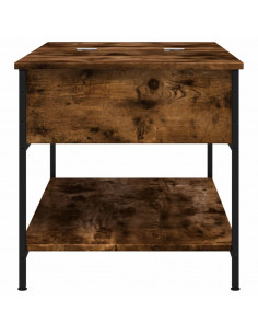 Tavolino Salotto Rovere Fumo 100x50x50 cm Multistrato e Metallo