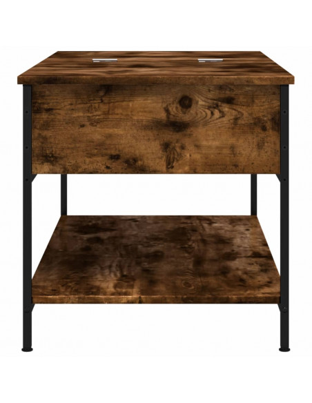 Tavolino Salotto Rovere Fumo 100x50x50 cm Multistrato e Metallo