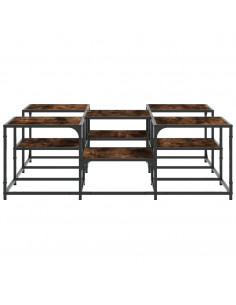 Tavolino Salotto Rovere Fumo 121x121x40 cm Legno Multistrato