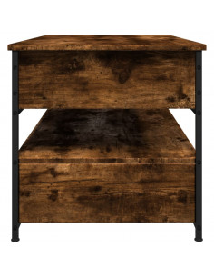 Tavolino Salotto Rovere Fumo 85x50x50 cm Multistrato e Metallo