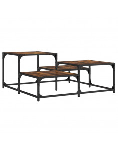 Tavolino Salotto Rovere Fumo 87,5x87,5x40 cm Legno Multistrato