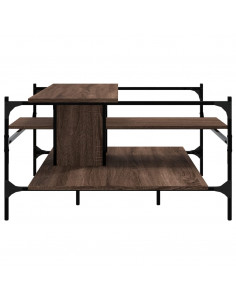 Tavolino Salotto Rovere Marrone 100x100x48,5 Legno Multistrato