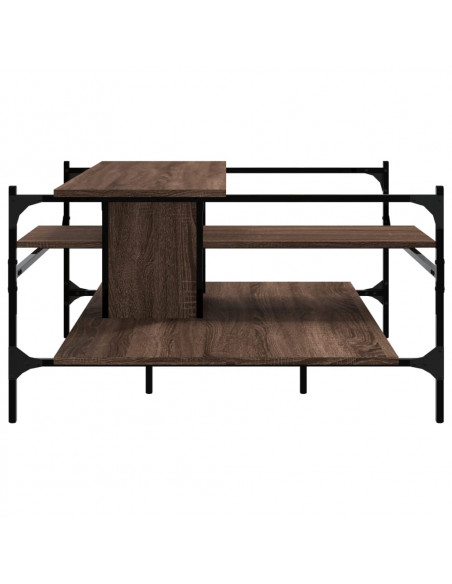 Tavolino Salotto Rovere Marrone 100x100x48,5 Legno Multistrato