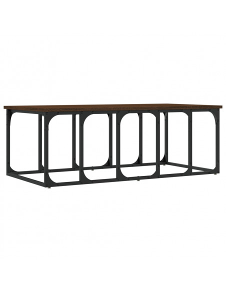 Tavolino Salotto Rovere Marrone 100x50x35,5cm Legno Multistrato