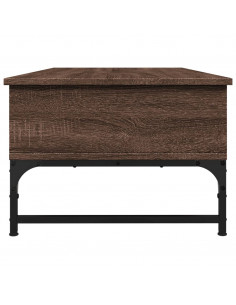 Tavolino Salotto Rovere Marrone 100x50x35cm Multistrato Metallo