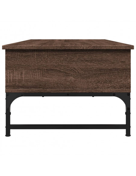 Tavolino Salotto Rovere Marrone 100x50x35cm Multistrato Metallo