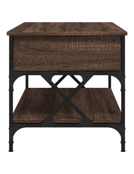 Tavolino Salotto Rovere Marrone 100x50x50cm Multistrato Metallo