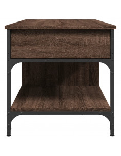 Tavolino Salotto Rovere Marrone 100x50x50cm Multistrato Metallo