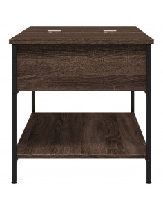 Tavolino Salotto Rovere Marrone 100x50x50cm Multistrato Metallo