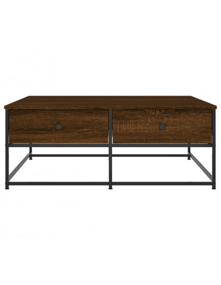 Tavolino Salotto Rovere Marrone 100x99x40 cm Legno Multistrato