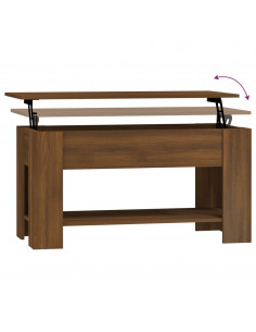Tavolino Salotto Rovere Marrone 101x49x52 cm Legno Multistrato
