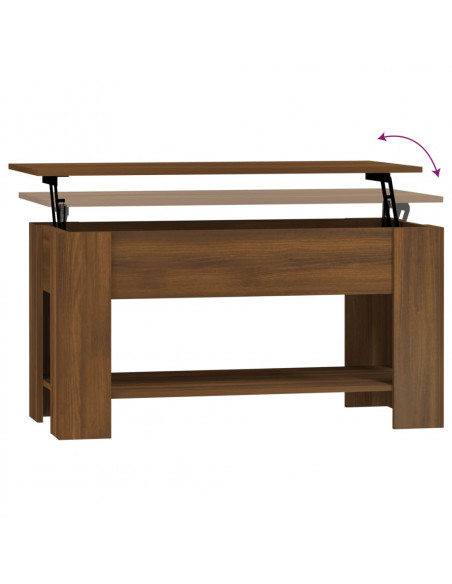 Tavolino Salotto Rovere Marrone 101x49x52 cm Legno Multistrato