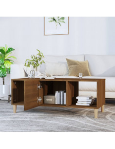 Tavolino Salotto Rovere Marrone 102x50x40 cm Legno Multistrato