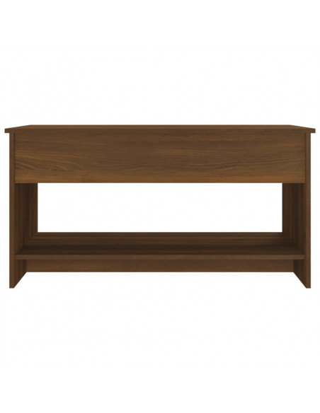 Tavolino Salotto Rovere Marrone 102x50x52,5cm Legno Multistrato