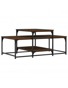 Tavolino Salotto Rovere Marrone 102x60x45cm Legno Multistrato