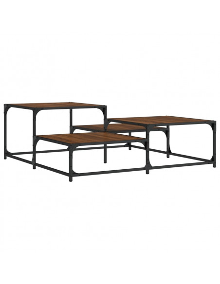 Tavolino Salotto Rovere Marrone 107x107x40 cm Legno Multistrato