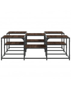 Tavolino Salotto Rovere Marrone 121x121x40 cm Legno Multistrato