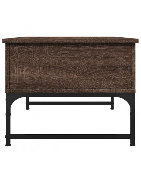 Tavolino Salotto Rovere Marrone 70x50x40cm Multistrato Metallo