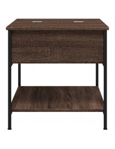 Tavolino Salotto Rovere Marrone 70x50x50cm Multistrato Metallo