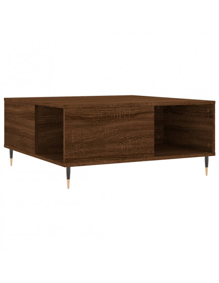 Tavolino Salotto Rovere Marrone 80x80x36,5 cm Legno Multistrato