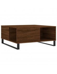 Tavolino Salotto Rovere Marrone 80x80x36,5 cm Legno Multistrato