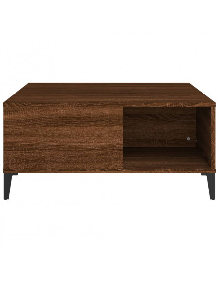 Tavolino Salotto Rovere Marrone 80x80x36,5 cm Legno Multistrato