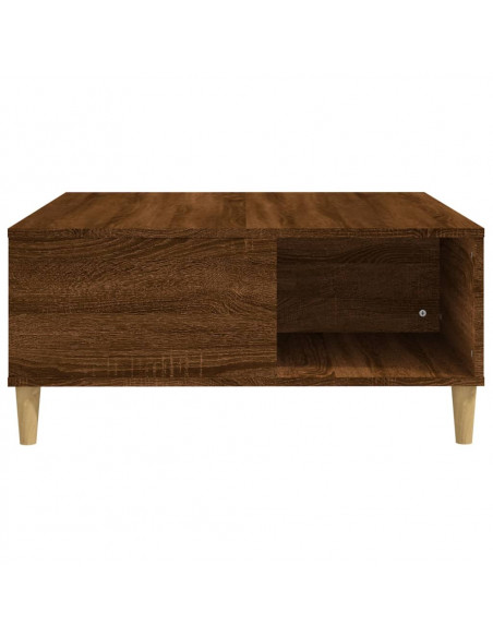 Tavolino Salotto Rovere Marrone 80x80x36,5 cm Legno Multistrato