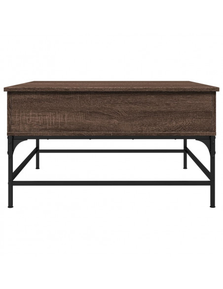 Tavolino Salotto Rovere Marrone 80x80x45 cm Multistrato Metallo