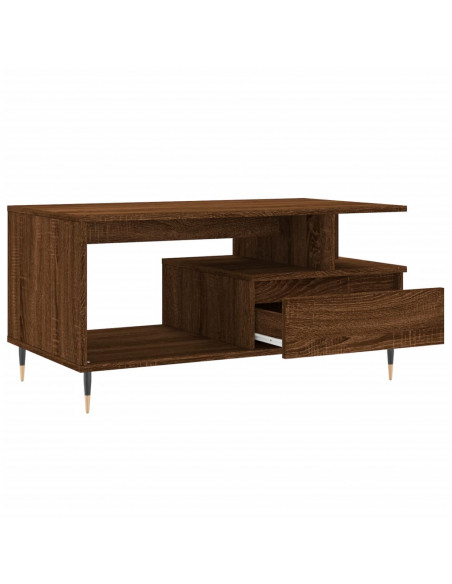 Tavolino Salotto Rovere Marrone 90x49x45 cm Legno Multistrato