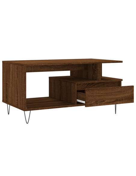 Tavolino Salotto Rovere Marrone 90x49x45 cm Legno Multistrato