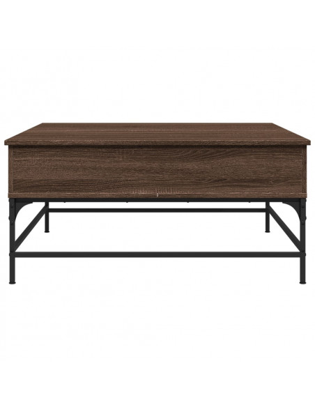 Tavolino Salotto Rovere Marrone 95x95x45 cm Multistrato Metallo