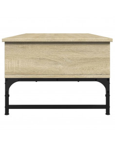 Tavolino Salotto Rovere Sonoma 100x50x35 cm Multistrato Metallo