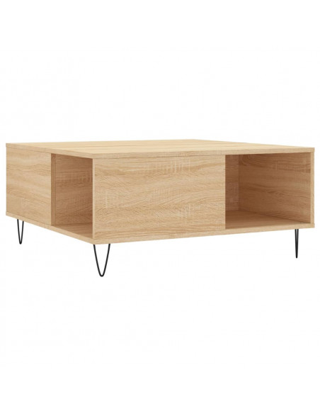 Tavolino Salotto Rovere Sonoma 80x80x36,5 cm Legno Multistrato