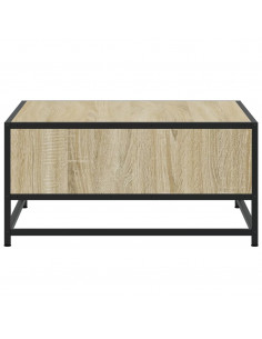 Tavolino Salotto Sonoma 60,5x60,5x30 cm in Truciolato e Metallo