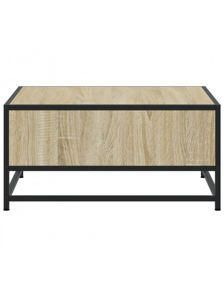 Tavolino Salotto Sonoma 60,5x60,5x30 cm in Truciolato e Metallo