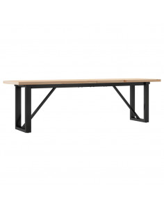 Tavolino Salotto Telaio a O 160x40x45,5cm Massello Pino e Ghisa