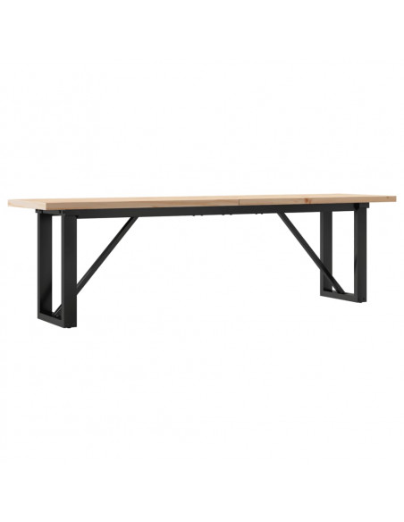 Tavolino Salotto Telaio a O 160x40x45,5cm Massello Pino e Ghisa