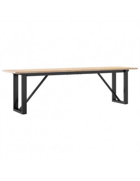 Tavolino Salotto Telaio a O 160x40x45cm Massello Pino e Ghisa