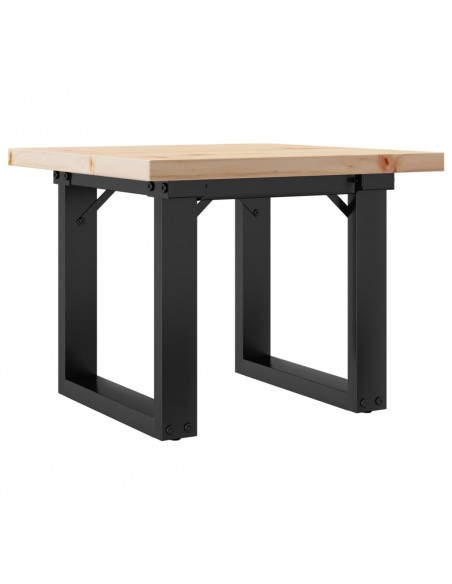 Tavolino Salotto Telaio a O 50x50x35,5cm Massello Pino e Ghisa