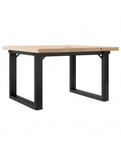 Tavolino Salotto Telaio a O 70x70x40,5cm Massello Pino e Ghisa