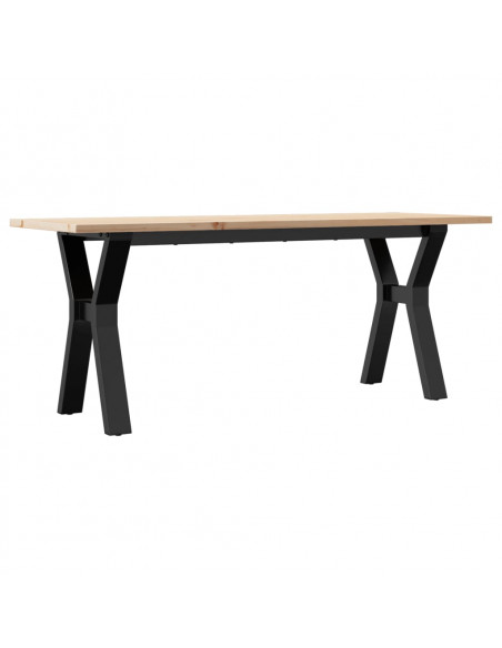 Tavolino Salotto Telaio a Y 110x40x45cm Massello Pino e Ghisa