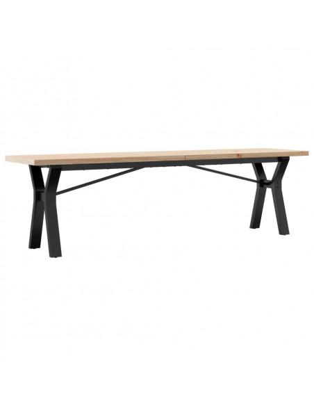 Tavolino Salotto Telaio a Y 160x40x45,5cm Massello Pino e Ghisa